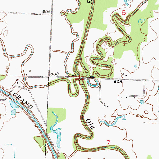 Topographic Map of East Branch South Grand River, MO