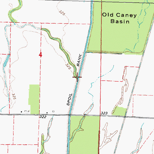 Topographic Map of East Channel Lower Whitewater Creek, MO