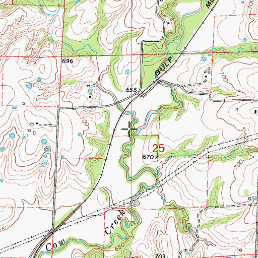 Topographic Map of East Cow Creek, MO