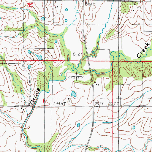 Topographic Map of East Creek, MO