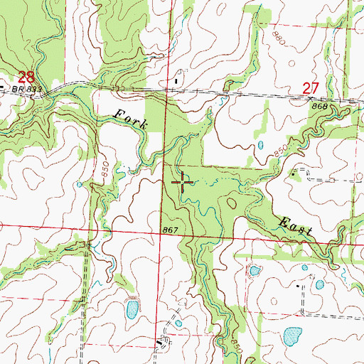 Topographic Map of East Elk Fork, MO