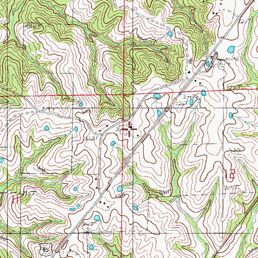 Topographic Map of East Fork Church, MO