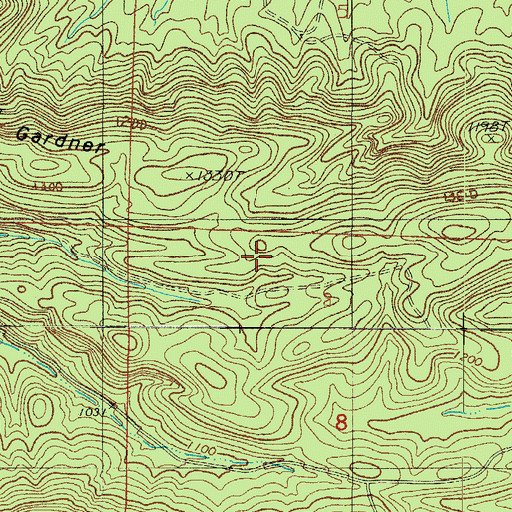 Topographic Map of Gardner Mountain, AR