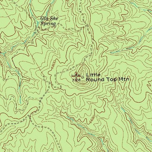 Topographic Map of Little Round Top Mountain, AZ