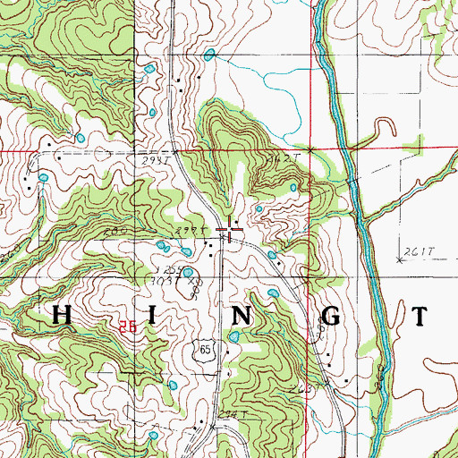 Topographic Map of East High Point School, MO