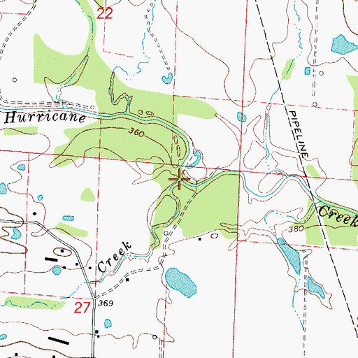 Topographic Map of Garner Creek, AR