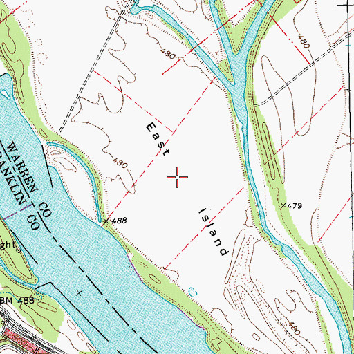 Topographic Map of East Island, MO