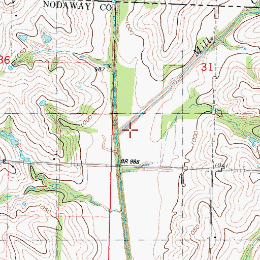 Topographic Map of East Mill Creek, MO