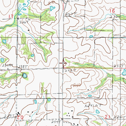Topographic Map of East Point School, MO