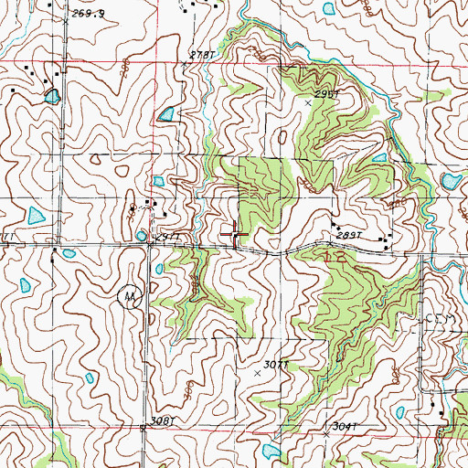 Topographic Map of East Sager School, MO
