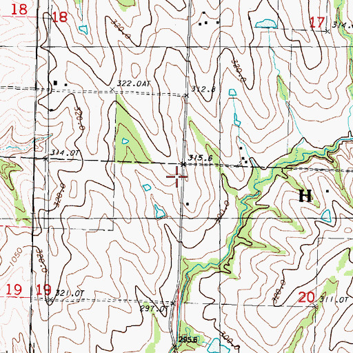 Topographic Map of East Star School (historical), MO