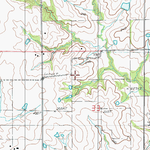 Topographic Map of East Strawberry School (historical), MO