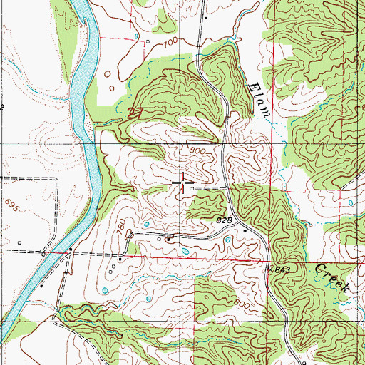 Topographic Map of East Valley School, MO