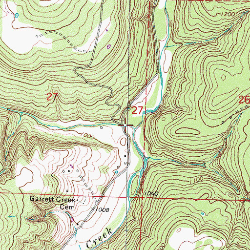 Topographic Map of Garrett Hollow, AR