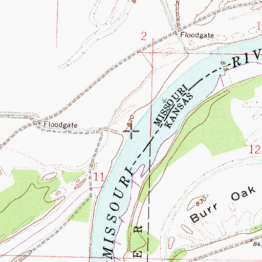 Topographic Map of Easter Creek, MO