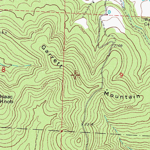 Topographic Map of Garrett Mountain, AR