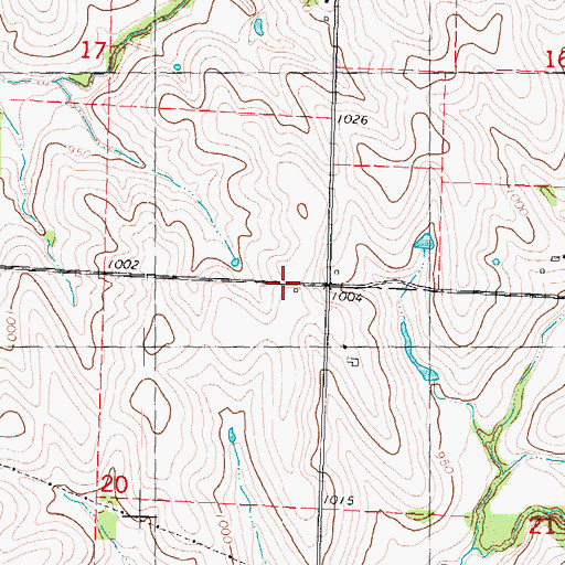 Topographic Map of Ebenezer Church, MO