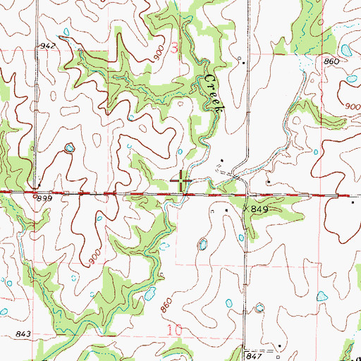 Topographic Map of Eberts Branch, MO