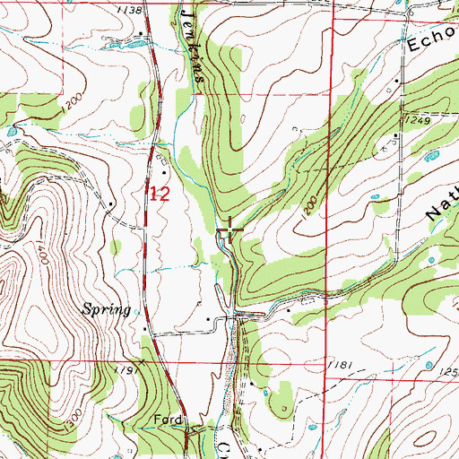 Topographic Map of Echo Valley, MO