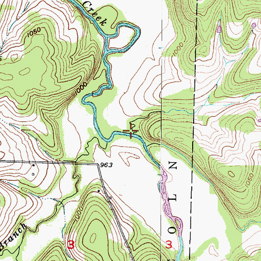 Topographic Map of Eddington Branch, MO