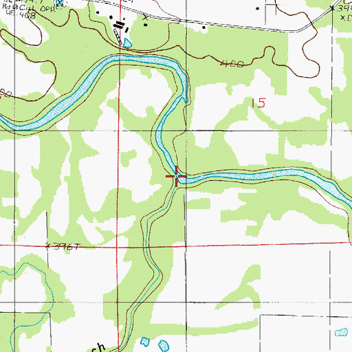Topographic Map of Gault Branch, AR