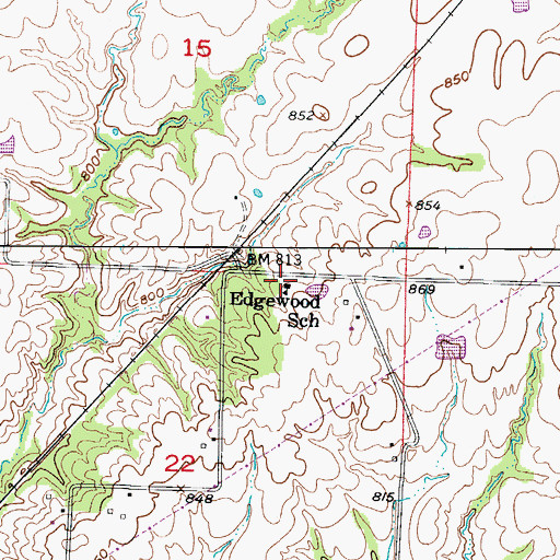 Topographic Map of Edgewood School (historical), MO