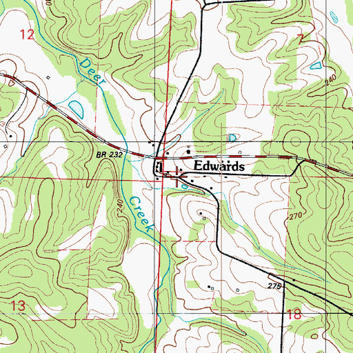 Topographic Map of Edwards, MO