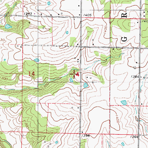 Topographic Map of Edwards Chapel (historical), MO