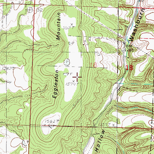 Topographic Map of Eggleston Mountain, MO