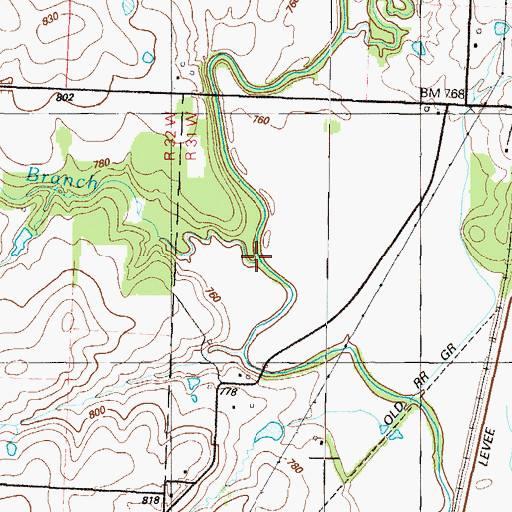 Topographic Map of Ehart Branch, MO