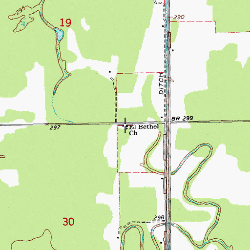 Topographic Map of El Bethel Church, MO