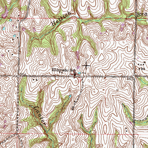 Topographic Map of Eldorado School, MO