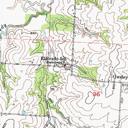 Topographic Map of Eldorado School (historical), MO