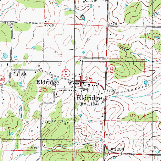 Topographic Map of Eldridge, MO