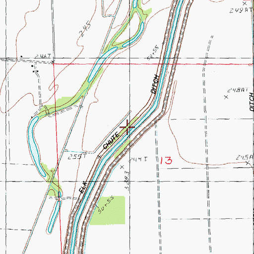 Topographic Map of Elk Chute Ditch, MO