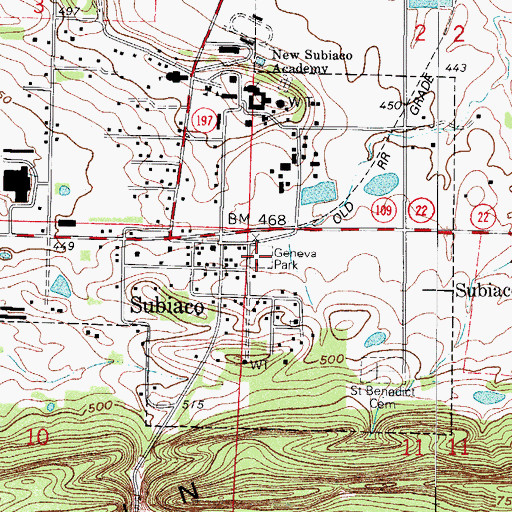 Topographic Map of Geneva Park, AR