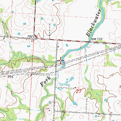 Topographic Map of Elk Creek, MO