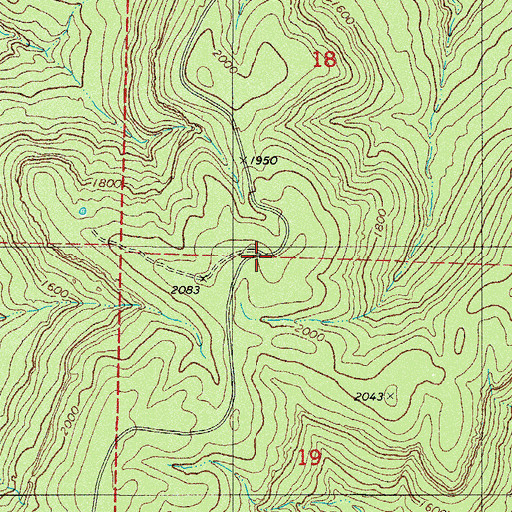 Topographic Map of George Mountain, AR
