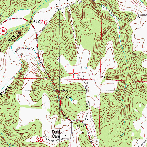 Topographic Map of Elliott School (historical), MO