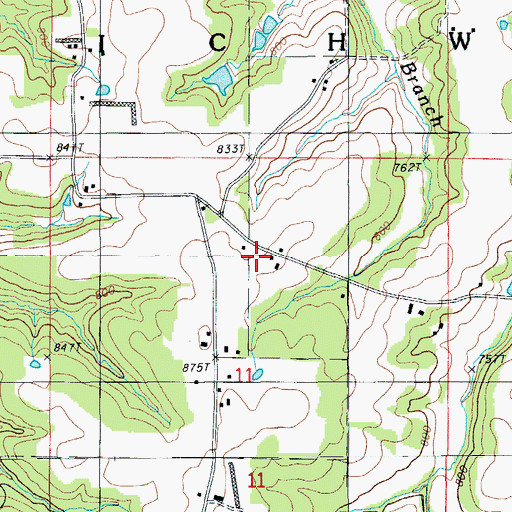 Topographic Map of Elliott School (historical), MO