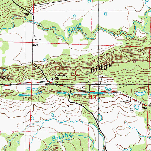 Topographic Map of Gibson Ridge, AR