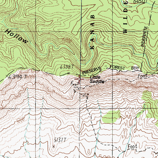 Topographic Map of Little Saddle, AZ