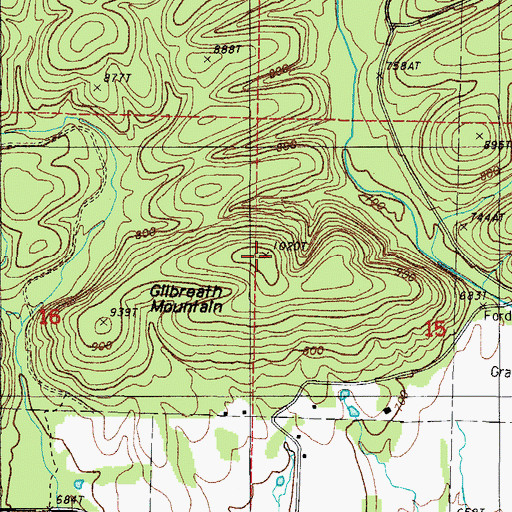 Topographic Map of Gilbreath Mountain, AR