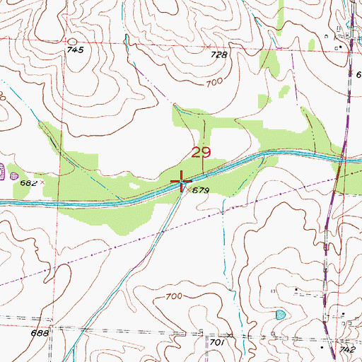 Topographic Map of Elm Branch, MO