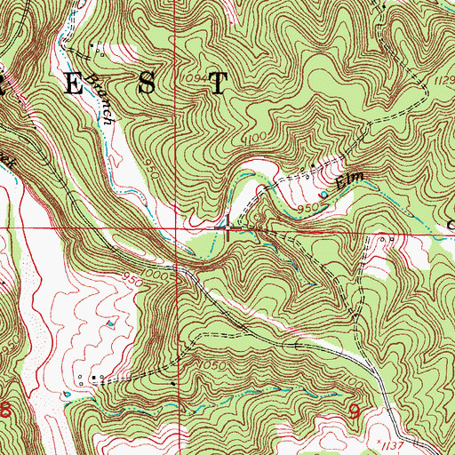 Topographic Map of Elm Creek, MO