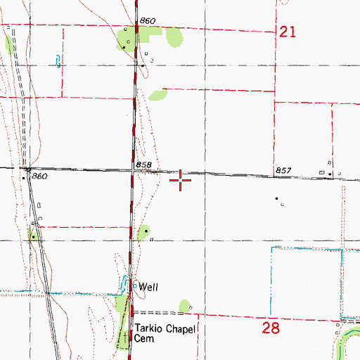 Topographic Map of Elm Grove School (historical), MO