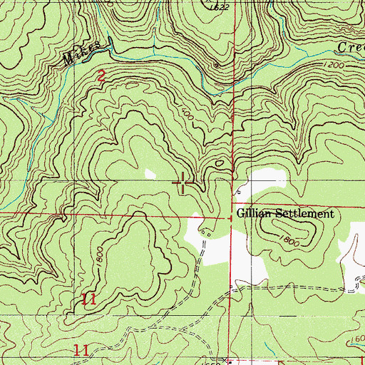 Topographic Map of Gillian Settlement, AR