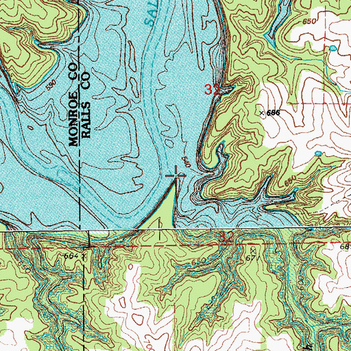 Topographic Map of Ely Branch, MO