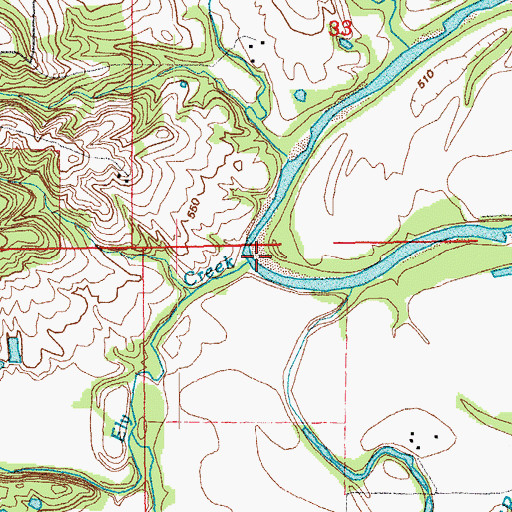 Topographic Map of Ely Creek, MO