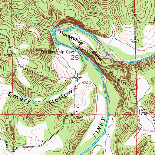 Topographic Map of Emery Hollow, MO